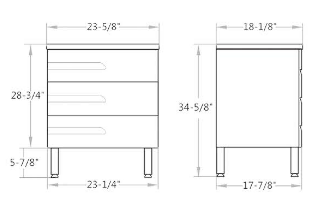 PG-LG24-GW PVC Bathroom Vanity With Ceramic Top 23-5/8''*18-1/8''*34-5/8''