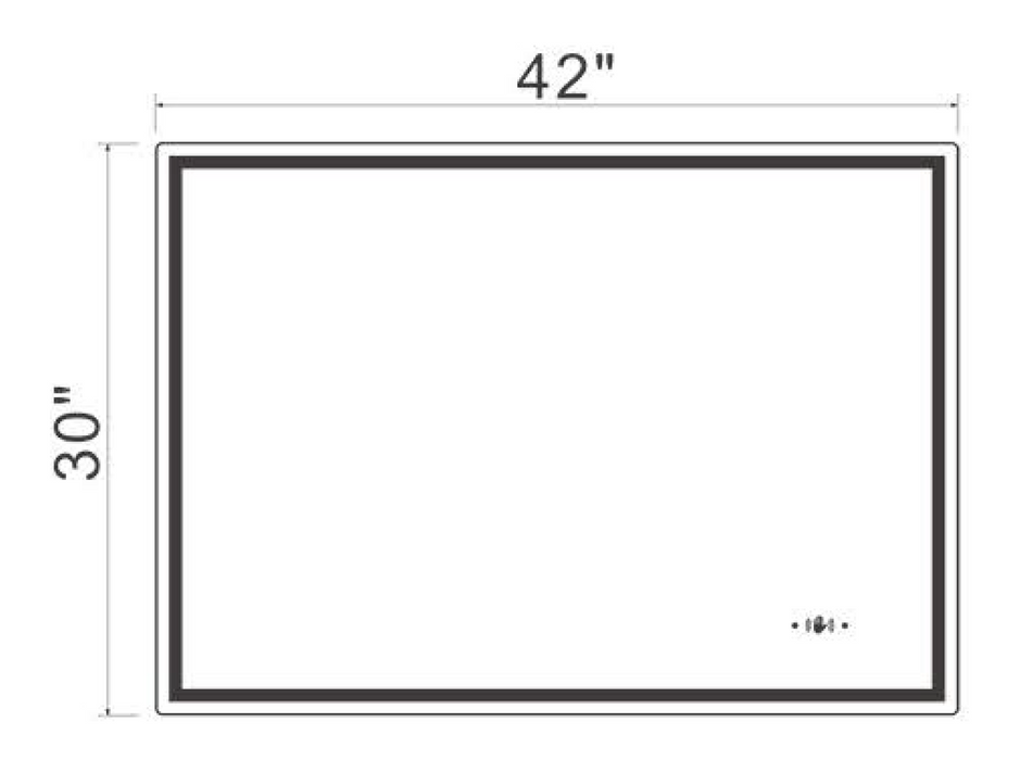 AW4230 LED Backlit Mirror ON/OFF+3CCT Wave Sensor Version 42‘’*30‘’