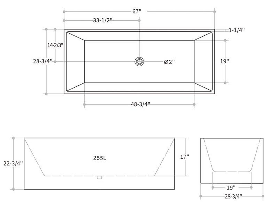 KBT-9 Multi-Fit bathtub