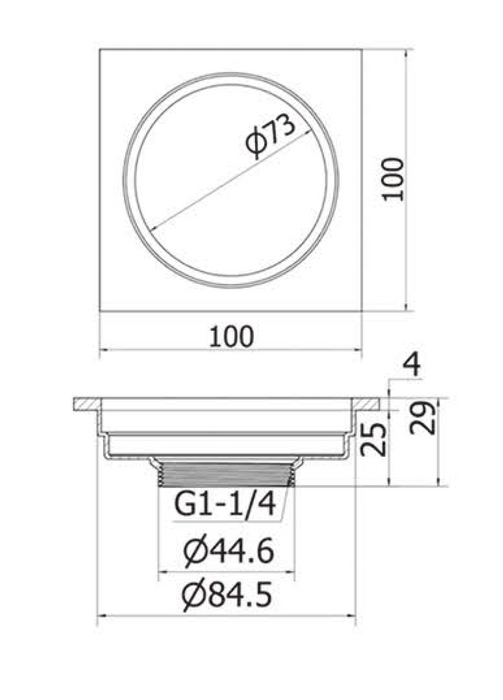 F8103 Floor Drain circular shower floor drain, complete with sealing ring flange assembly and removable drain cover plate, SUS stainless steel