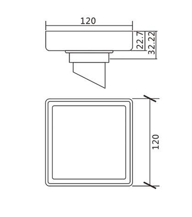 F8101 Floor Drain, Square Shower Drain 4.7" Tile in Floor Drain w/Tiled Insert Grate & Hair Catcher, CUPC Certified