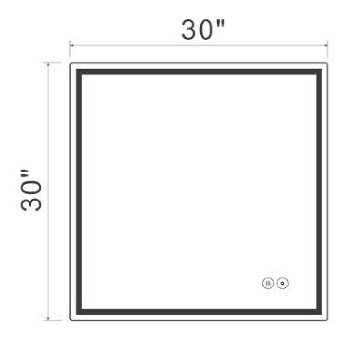 AT3030 LED Backlit Mirror ON/OFF+3CCT+Anti-Fog 30‘’*30‘’