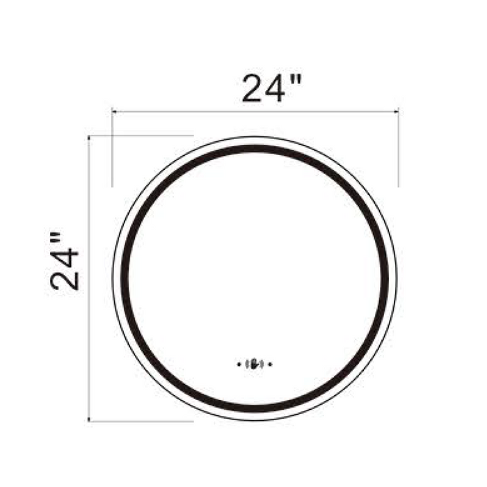 RWT24-1 LED Backlit Mirror ON/OFF+3CCT+Anti-Fog 24‘’*24‘’