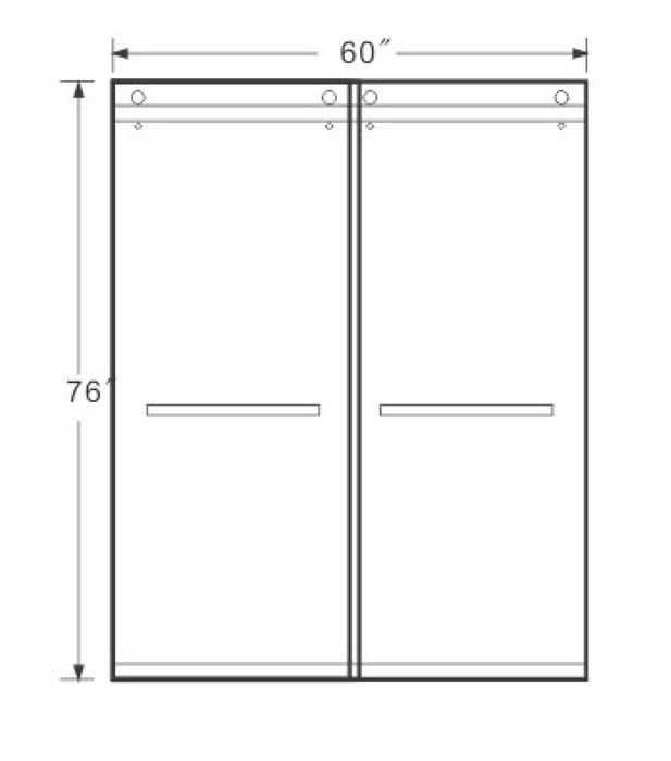 PF-99  Sliding Door Frameless Shower Door 60‘’*76‘’