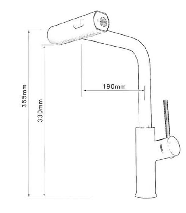 F28 Kitchen Faucet with Pull Down Sprayer Brushed Nickel Waterfall Modern Kitchen Sink Faucet
